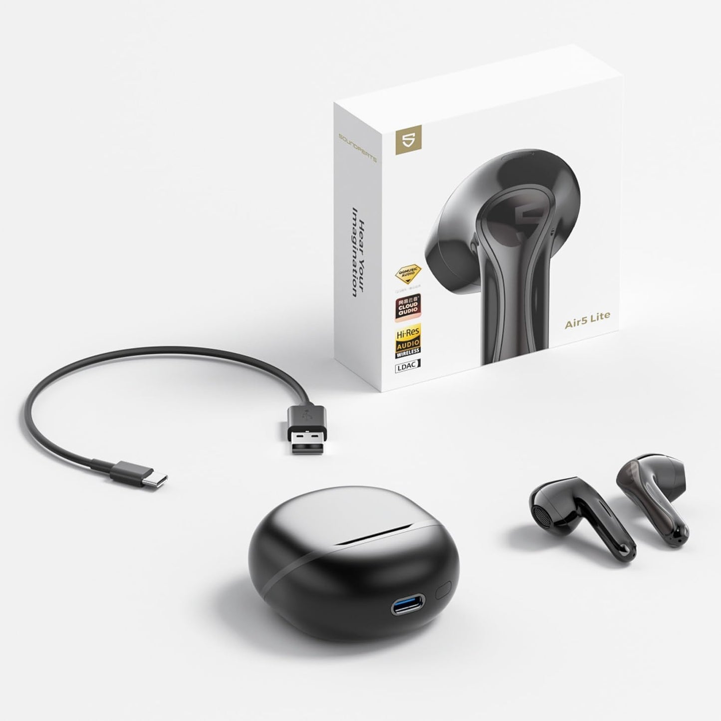 Soundpeats Air 5 lite Semi In Ear True Wireless Earbuds with Hi-Res Audio