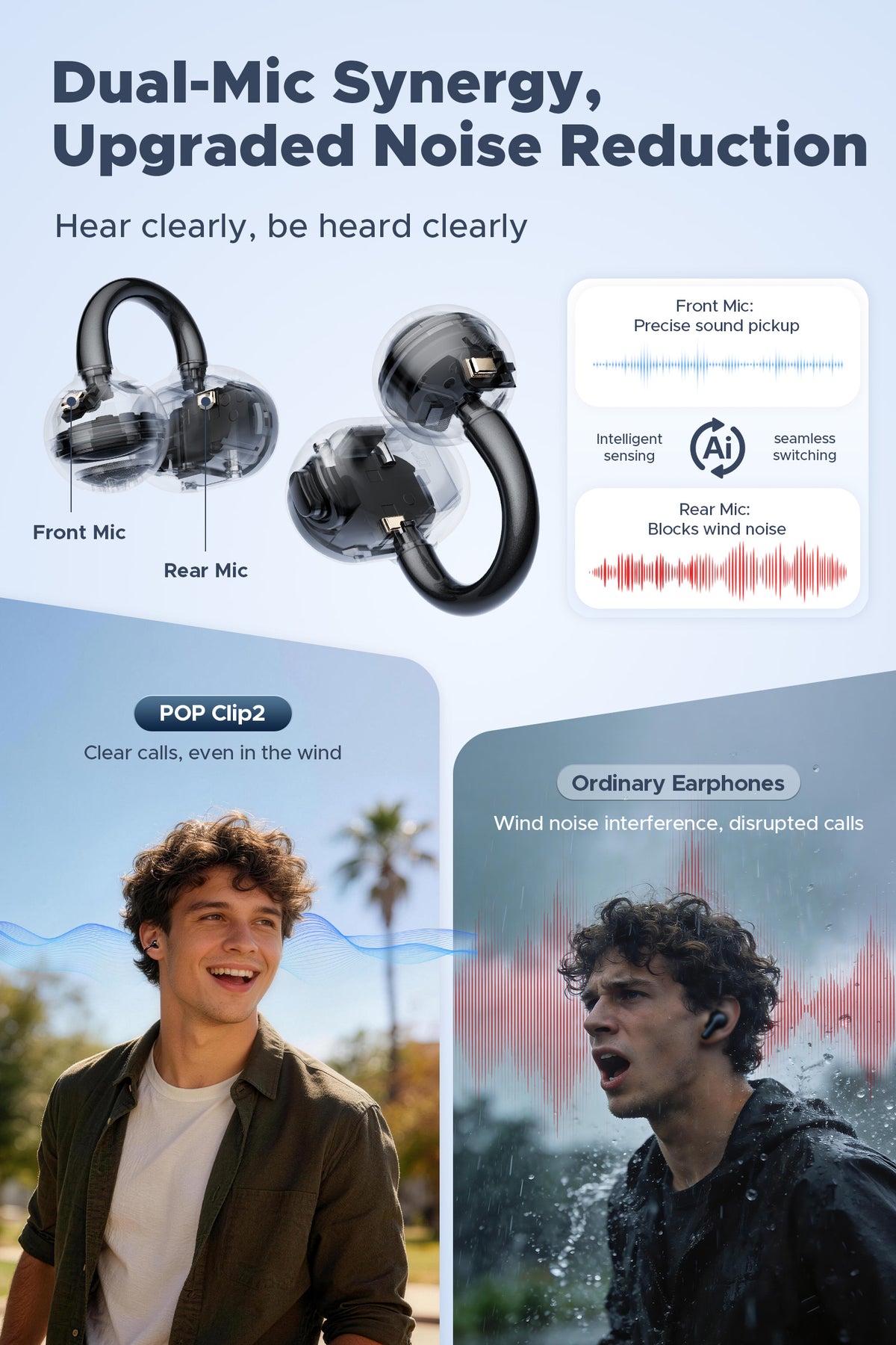 Soundpeats UU2 (Pop Clip2) Open-Ear Earbuds, Hi-Res Certified with LDAC Support, Up to 42 Hours Playback, Bluetooth 6.0, Physical Buttons,12mm PVD dual-magnet driver