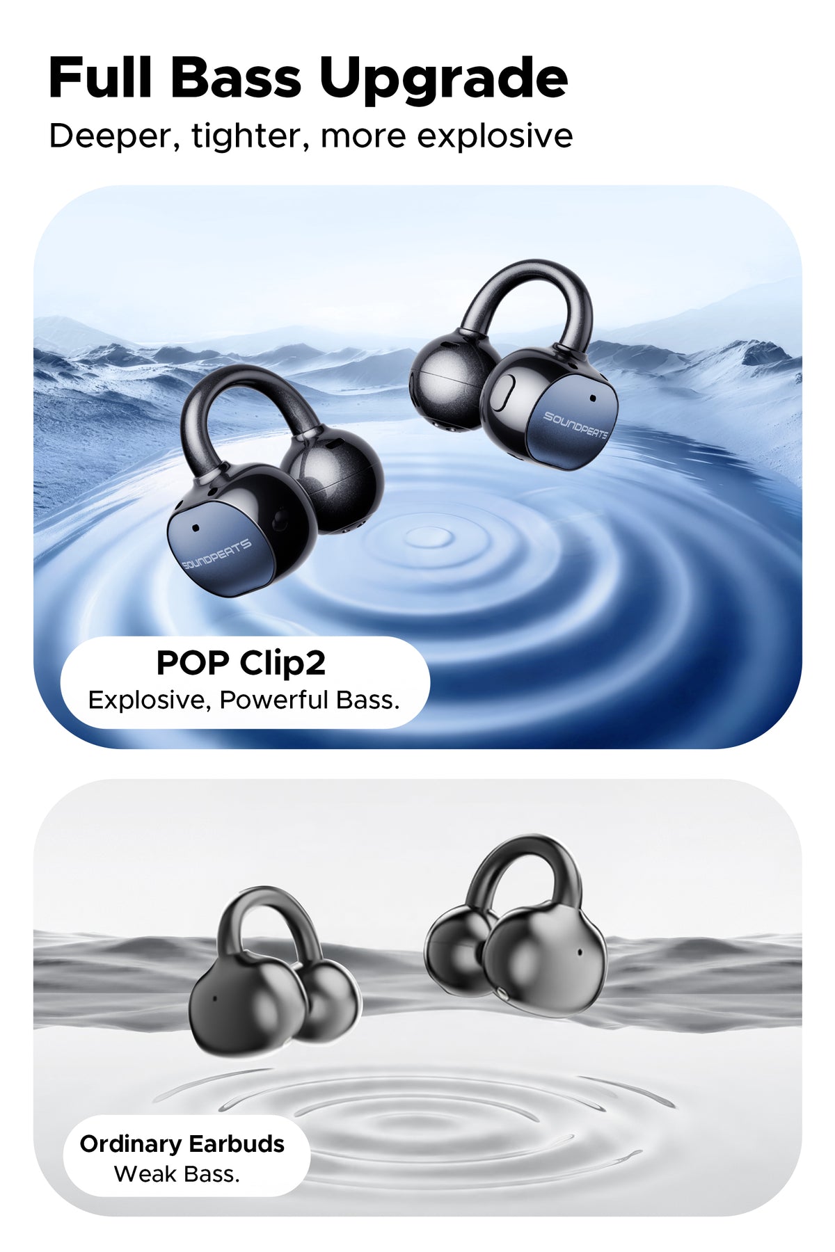 Soundpeats UU2 (Pop Clip2) Open-Ear Earbuds, Hi-Res Certified with LDAC Support, Up to 42 Hours Playback, Bluetooth 6.0, Physical Buttons,12mm PVD dual-magnet driver