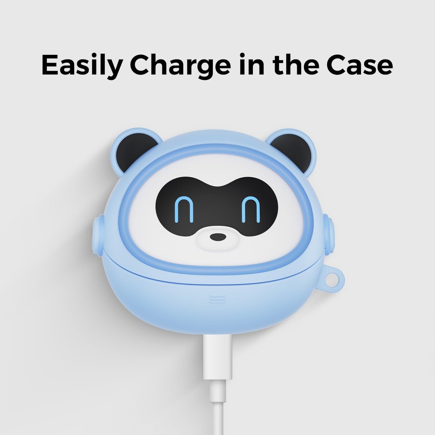 Soundpeats Air6 HS Earbuds Protective Case, Blue Color, Soft Silicone Headphone Cover with Round Spring Clip, Shockproof, Dust and Water Resistant, Charging Port Accessible