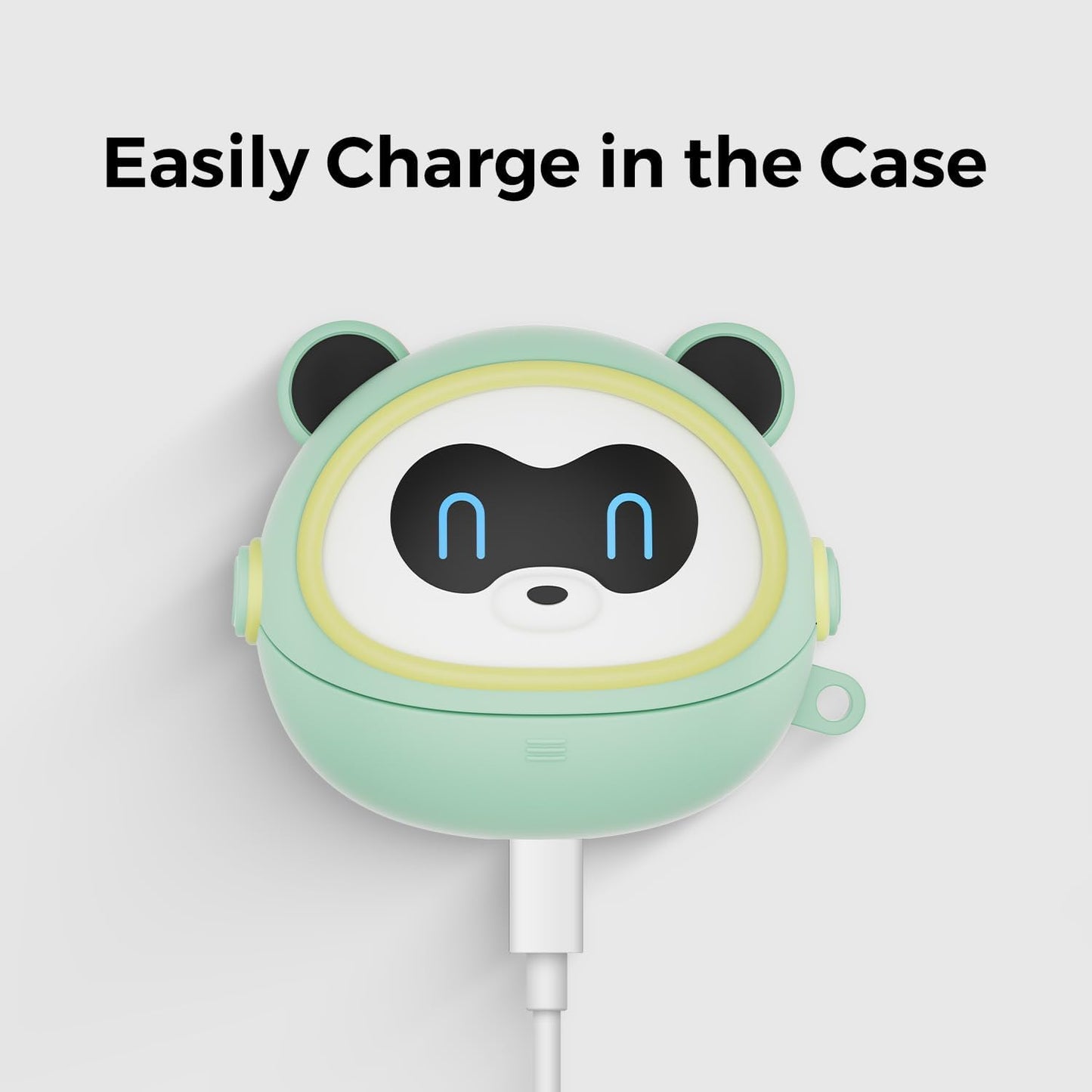 Soundpeats Air6 HS Earbuds Protective Case, Green Color, Soft Silicone Headphone Cover with Round Spring Clip, Shockproof, Dust and Water Resistant, Charging Port Accessible