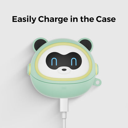 Soundpeats Air6 HS Earbuds Protective Case, Green Color, Soft Silicone Headphone Cover with Round Spring Clip, Shockproof, Dust and Water Resistant, Charging Port Accessible