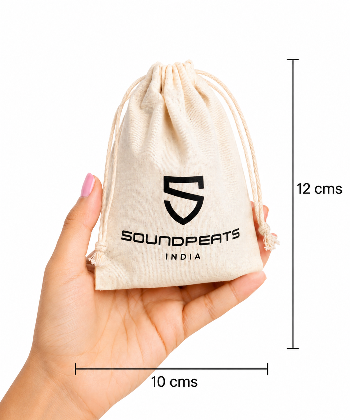 Soundpeats Luxury Eco Cotton Drawstring Pouch 10*12 Cms