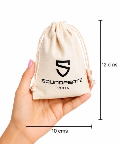 Soundpeats Luxury Eco Cotton Drawstring Pouch 10*12 Cms