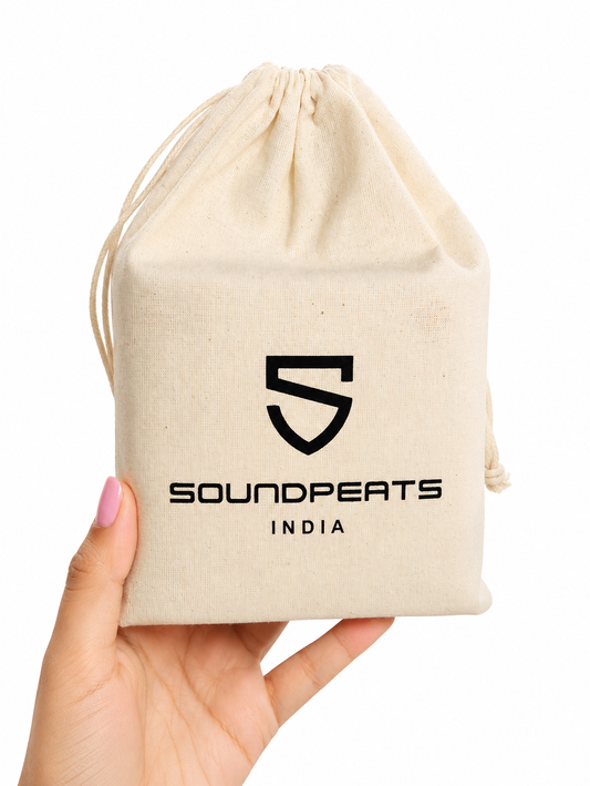 Soundpeats Luxury Eco Cotton Drawstring Pouch 15*20 Cms
