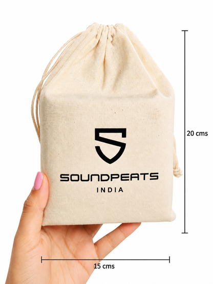 Soundpeats Luxury Eco Cotton Drawstring Pouch 15*20 Cms