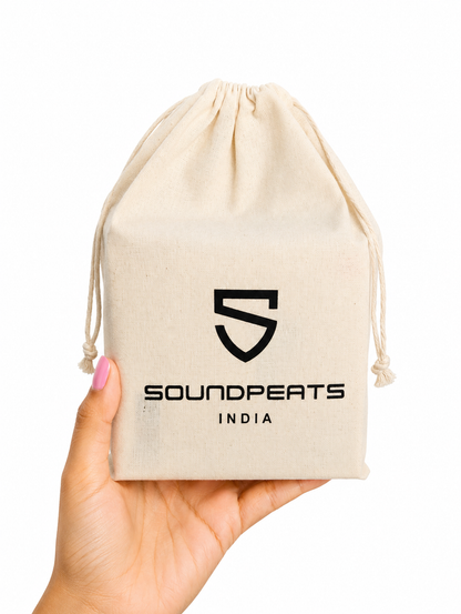 Soundpeats Luxury Eco Cotton Drawstring Pouch 19*25 Cms