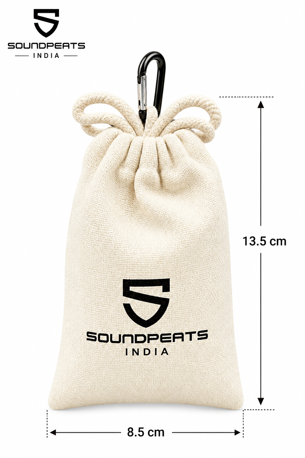 Soundpeats Luxury Eco Cotton Drawstring Pouch 8.5*13.5 Cms