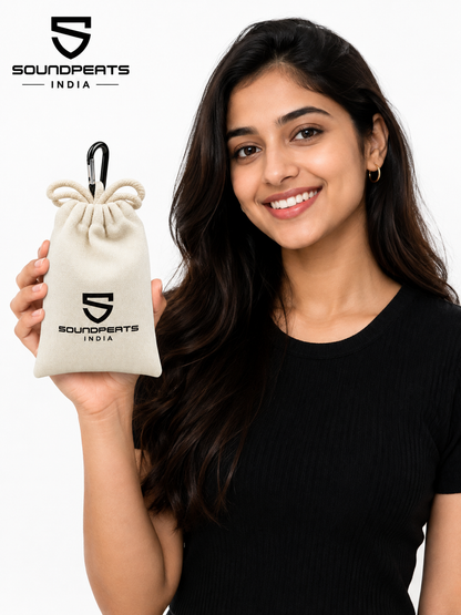Soundpeats Luxury Eco Cotton Drawstring Pouch 8.5*13.5 Cms