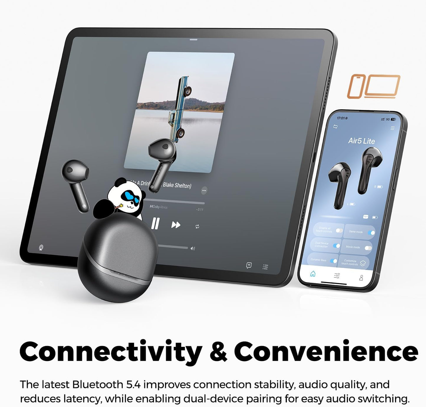 Soundpeats Air 5 lite Semi In Ear True Wireless Earbuds with Hi-Res Audio