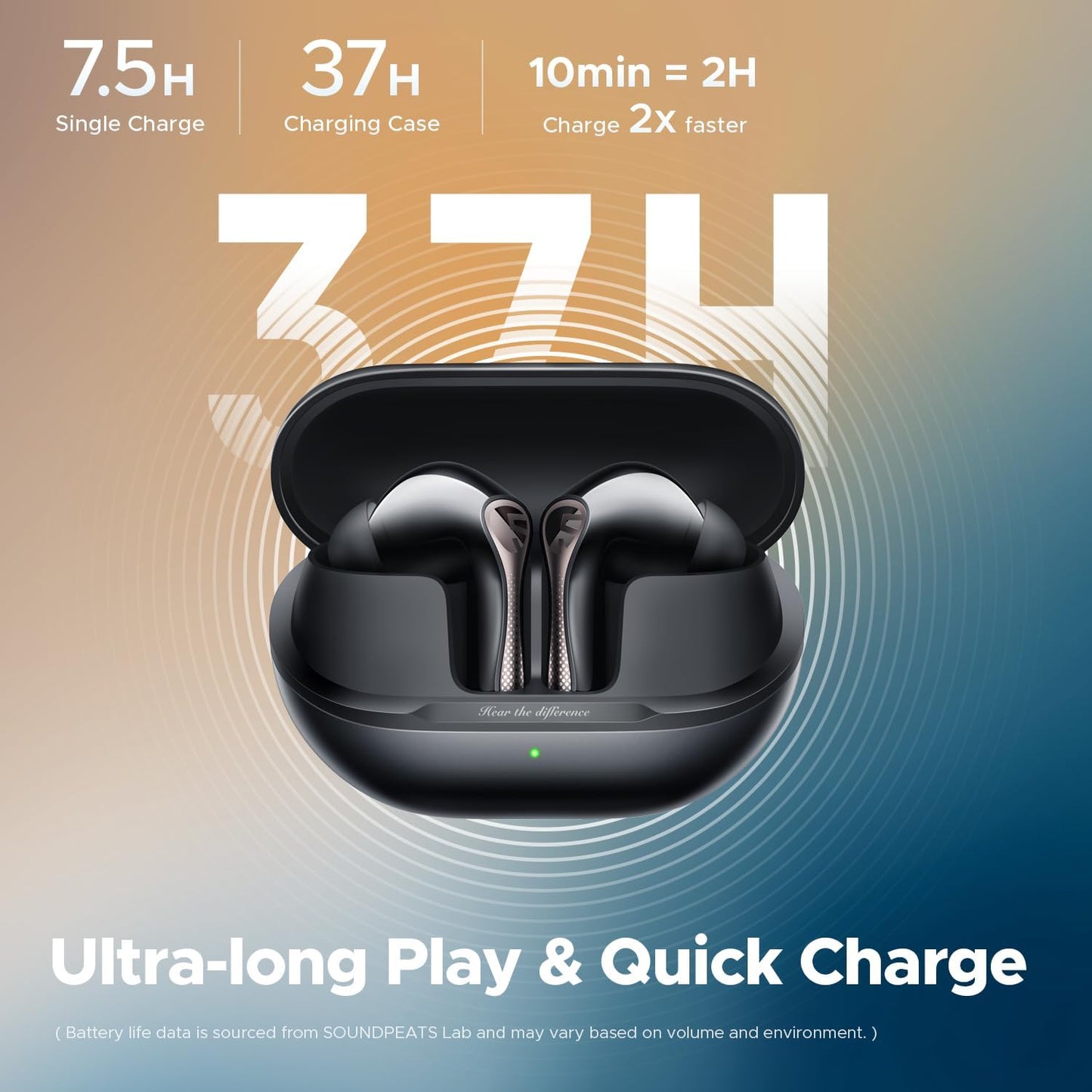 Soundpeats Air 5 Pro 55dB ANC Dual Certified with Snapdragon Sound and Hi-Res LDAC Earbuds