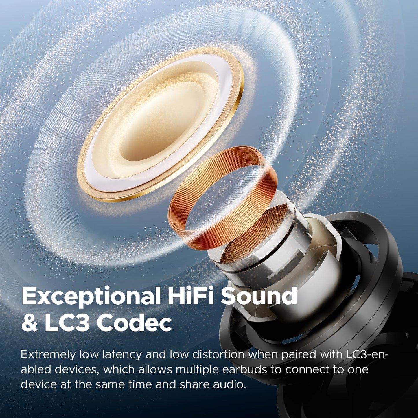 Soundpeats Air 5 Pro 55dB ANC Dual Certified with Snapdragon Sound and Hi-Res LDAC Earbuds