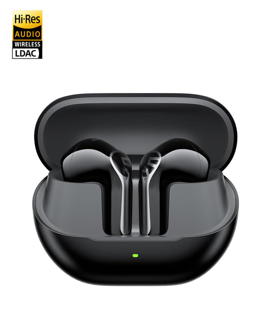 Soundpeats Air 6 HS Semi-in-Ear Earbuds, 13mm Triple-Magnet Bio-Composite Driver, Hi-Res Audio Certified with LDAC Support, 45H Playtime, Spatial Audio, Bluetooth 6.0, IPX5 Water Resistance