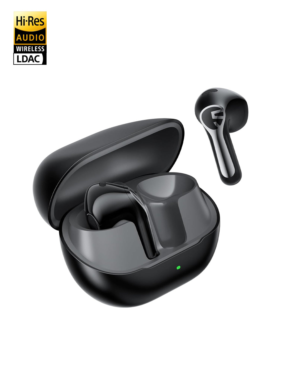 Soundpeats Air 6 HS Semi-in-Ear Earbuds, 13mm Triple-Magnet Bio-Composite Driver, Hi-Res Audio Certified with LDAC Support, 45H Playtime, Spatial Audio, Bluetooth 6.0, IPX5 Water Resistance