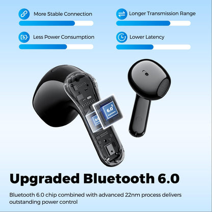 Soundpeats Air 6 HS Semi-in-Ear Earbuds, 13mm Triple-Magnet Bio-Composite Driver, Hi-Res Audio Certified with LDAC Support, 45H Playtime, Spatial Audio, Bluetooth 6.0, IPX5 Water Resistance