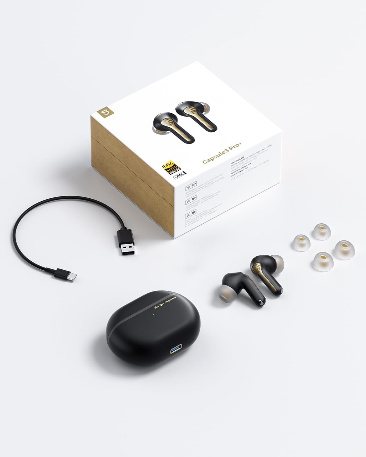 SOUNDPEATS Capsule3 Pro Plus ブラック/ゴールド Soundpeats Capsule 3 Pro Plus True wireless earbuds in India