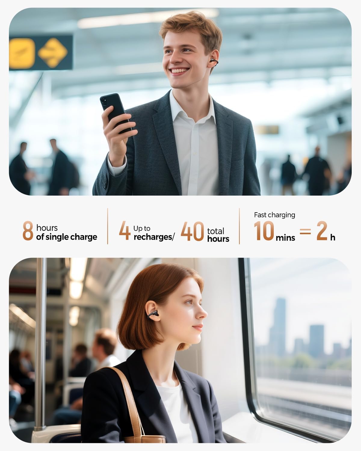 Soundpeats Clip 1 Open-Ear Wireless Earbuds Hi-Res & LDAC, Dolby Audio