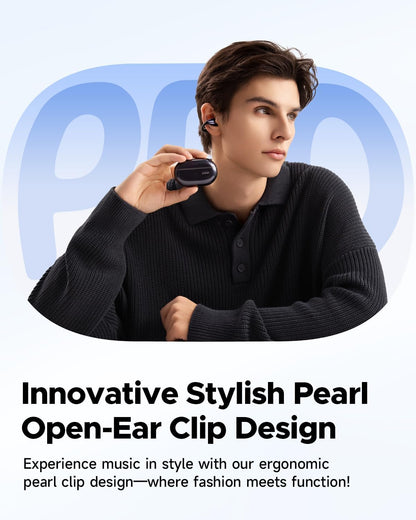 Soundpeats Pearl Clip Pro Open Ear Wireless Earbuds, Hi-Res Audio Certified With LDAC Support, Bluetooth 6.0, IPX5 Waterproof, 24 Hours Playtime, For Running/Cycling/Fitness