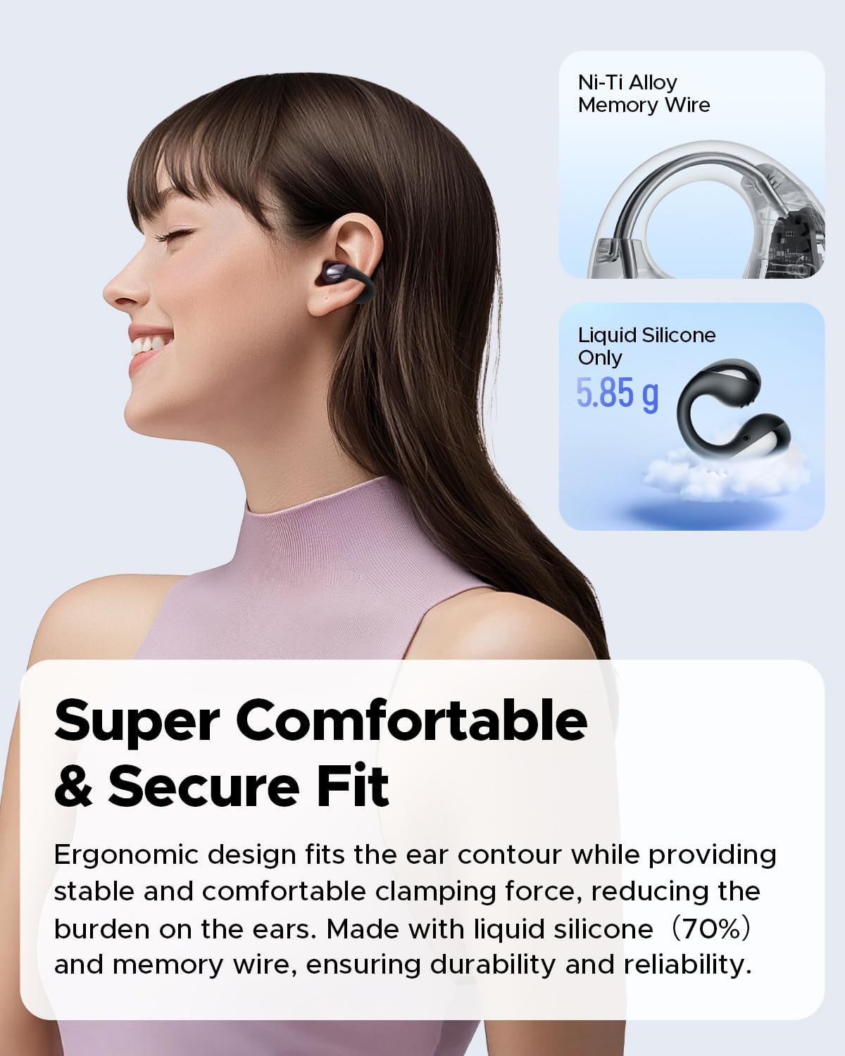 Soundpeats Pearl Clip Pro Open Ear Wireless Earbuds, Hi-Res Audio Certified With LDAC Support, Bluetooth 6.0, IPX5 Waterproof, 24 Hours Playtime, For Running/Cycling/Fitness