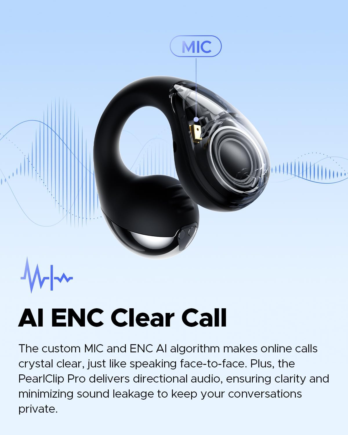 Soundpeats Pearl Clip Pro Open Ear Wireless Earbuds, Hi-Res Audio Certified With LDAC Support, Bluetooth 6.0, IPX5 Waterproof, 24 Hours Playtime, For Running/Cycling/Fitness
