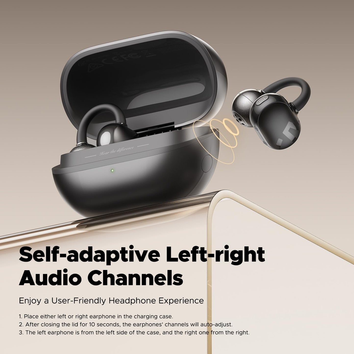 Soundpeats Pop Clip Open Ear True Wireless Earbuds 30H Playtime, IPX5 Waterproof