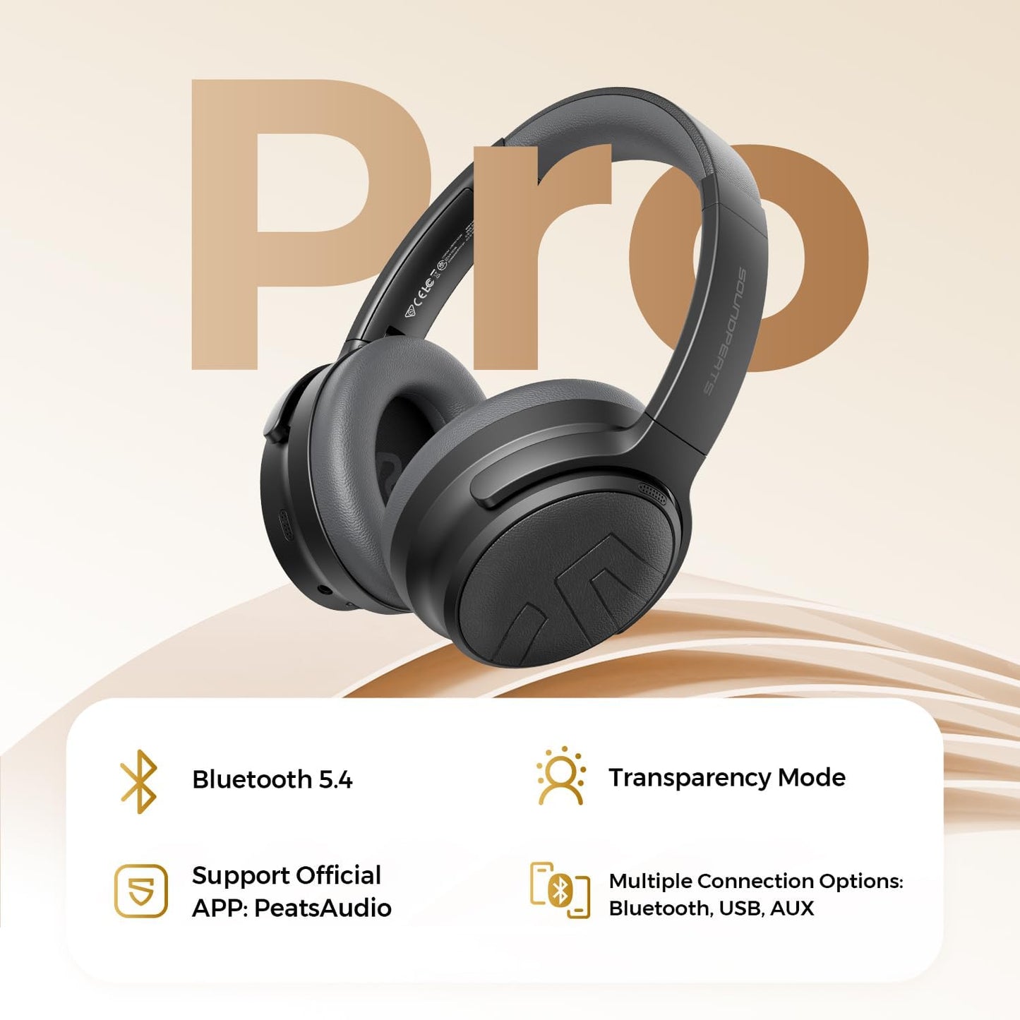 Soundpeats Space Pro Hi-Res Audio with LDAC Wireless Over-Ear Headphone